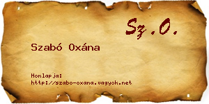 Szabó Oxána névjegykártya