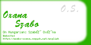 oxana szabo business card